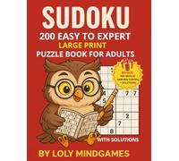 Sudoku Large Print for Adults - 200 Puzzles from Easy to Expert (8.5x11) 1 Puzzle Per Page + 20 Samurai Bonus): Clear and Comfortable Large Print Edition • Fun and Relaxing Puzzles with Solutions