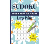 Sudoku: Large Text Puzzle | 6 x 9 | Floral Design | Solutions Included | Makes a great gift | Medium Difficulty