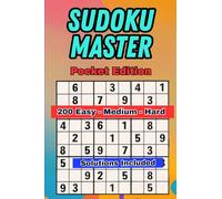 Sudoku Master Pocket Edition: 200 Easy - Medium - Hard Puzzle Book is perfect for beginners and casual players who want to enjoy relaxing brain exercise