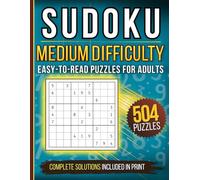 Sudoku Medium Difficulty: Easy-To-Read Puzzles For Adults