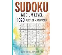 Sudoku Medium Level: 1020 Puzzles Plus Solutions