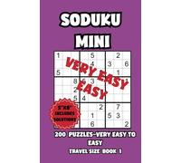 Sudoku Mini Travel Size 5x8 - 200 Puzzles Very Easy to Easy - for All Ages