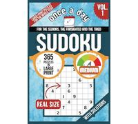 SUDOKU Once a Day - 365 MEDIUM Difficulty Puzzles in Large Print for Seniors & Others