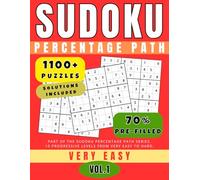 Sudoku Percentage Path - Volume 1 (1100+ Puzzles): Very Easy - About 70% Pre-Filled 9x9 Grids for a Gentle and Relaxing Experience (for Adults)