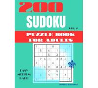 Sudoku Puzzle Book for Adults - 200 Puzzles Vol. 2: Easy, Medium & Hard Sudoku Puzzles | Brain Training Number Games | Large Print Logic Challenges for Adults