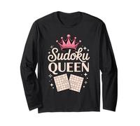 Sudoku Queen Pink Crown Logic Puzzle Lover Design Maglia a Manica