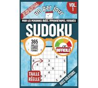 SUDOKU Quotidien - DIFFICILE : 365 Grilles format LARGE: Idéal pour les Seniors