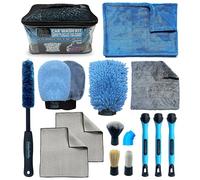 Sudz Budz® Premio Kit Pulizia Auto 10pcs. Guanti lavaggio auto, Panno di Asciugatura Twisted Loop, Interni ed Panni Vetri, Spazzola Cerchi, Spazzole Detailing Auto. Lavaggio Interni ed Esterni