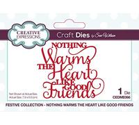 Sue Wilson Festive Collection - Nothing Warms The Heart Like Good Friends - Set di fustelle, In metallo, 7.9 x 6.6 cm