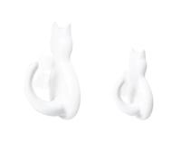 SueaLe 2 ganci decorativi a forma di gatto, per cucina, bagno, cappotti, cappelli, organizer funzionale per la gestione dello spazio, ganci adesivi per gatti