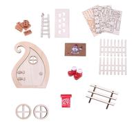 SueaLe 20 Pezzi Legno Naturale Resina Accessori Piccole Porte Di Natale Vacanze Progetto Artigianato Per Tutte Le Età Case Delle Bambole Naturali Decorazioni Festive