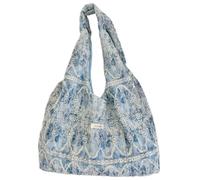 SueaLe Borsa Estetica di Tela Toted Con Tasca Interna Per Le Donne Ragazze Riutilizzabile Sacchetto di Panno Della Drogheria Con Il Modello Per Lo Shopping Palestra Tela Toted, Blu, One Size