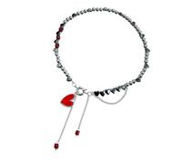 SueaLe Collana scintillante di perline collana splicing cuore lega texture gioielli multifunzione per l'aggiunta di fascino catena alla moda clavicola lega