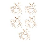 SueaLe Confezione da 5 ciondoli a forma di ramo di albero con base in rame delicato placcato rami, con base in ambra, Misura unica, come descritto, come descritto