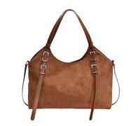 Suede Bag for Women Work Bag Top Handle Bag Large Capacity Suede Bag Shoulder Satchel Bag Pantaloni da corsa da donna con tasche, marrone, taglia unica