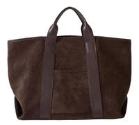 Suede Tote Bag for Women, Large Capacity Suede Tote Bag,Vintage Top Handle Fashion Handbags,Women Soft Commuting Faux Leather Casual Handle Bags (Coffee)