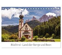 Südtirol - Land der Berge und Seen (Tischkalender 2026 DIN A5 quer), CALVENDO Monatskalender: Kristallklare Seen, atemberaubende Berglandschaften