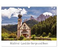 Südtirol - Land der Berge und Seen (Wandkalender 2026 DIN A3 quer), CALVENDO Monatskalender: Kristallklare Seen, atemberaubende Berglandschaften