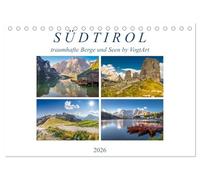 Südtirol, traumhafte Berge und Seen by VogtArt (Tischkalender 2026 DIN A5 quer), CALVENDO Monatskalender: Reiselust auf Südtirol? Dann lassen Sie sich ... Foto`s von Berge und Seen inspirieren.