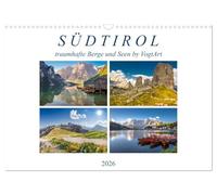 Südtirol, traumhafte Berge und Seen by VogtArt (Wandkalender 2026 DIN A3 quer), CALVENDO Monatskalender: Reiselust auf Südtirol? Dann lassen Sie sich ... Foto`s von Berge und Seen inspirieren.