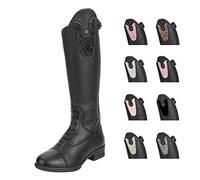 SUEDWIND FOOTWEAR Stivali da equitazione per bambini "NOVA KIDS FUN LEATHER", vera pelle, suola comoda, YKK, adattabili, traspiranti, intercambiabili, venduti separatamente, Nero , 37 EU