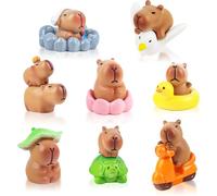SUEHBEXF 13 Pezzi Mini Figure di Capybara in Resina, Capybara animal Figures, Artistici di Capybara, Decorazioni di Capybara Carino, per Bonsai, Paesaggio in Miniatura, Ufficio e Case di Bambole