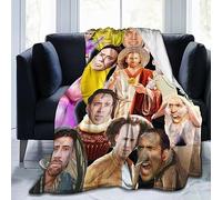 Suehome Coperta Nicolas Cage morbida e confortevole coperta in pile di lana per divano, ufficio, auto, campeggio, yoga, viaggi, decorazione domestica, accogliente coperta da spiaggia in peluche regalo