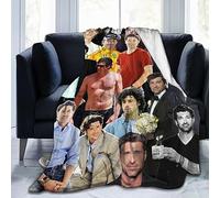 Suehome Coperta Patrick Dempsey, morbida e confortevole in pile di lana, coperta per divano, ufficio, auto, campeggio, yoga, viaggi, decorazione per la casa, accogliente coperta da spiaggia in