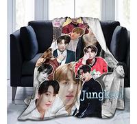 Suehome Jungkook, coperta morbida e confortevole in pile di lana, per divano, ufficio, auto, campeggio, yoga, viaggi, decorazione per la casa, accogliente coperta da spiaggia in peluche, regalo