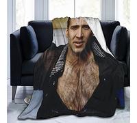 Suehome Nicolas Cage - Coperta morbida e confortevole, calda, coperta da spiaggia, coperta da picnic, in pile, per divano, ufficio, letto, auto, campeggio (127 x 101,6 cm)