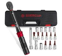 SUERCUP Chiave Dinamometrica da 1/4", 18 chiavi dinamometriche per bicicletta Set 3-25 Nm, ± 3% ad alta precisione doppia direzione regolabile, 72 denti utilizzati per la manutenzione della