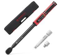 SUERCUP Chiave Dinamometrica Digitale da 1/2" 5.1-340Nm, ±1% Precisione Chiave di Torsione Digitale con Ammortizzatore, Vibrazione, Avviso LED e Cinque unità di Misura, per Auto, Riparazione Moto