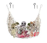 Suerhatcon Rete portaoggetti per la cameretta dei bambini, amaca e organizer per peluche, organizer per giocattoli di peluche, beige, 130 x 100 cm