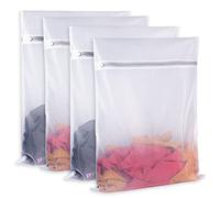 SUERIV Borsa a rete fine per lavatrice e cena con cerniera, per viaggi, biancheria intima, maglioni, indumenti, biancheria intima, set da 4 (46 x 50 cm) a rete fine