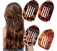 Suerteyay Hair Clips, Hailoyearn Hair Clips, Casual Versatile Solid Colour Lay Flat hair Clip, Duckbill Hairclips for Women, Volume Flat Top Round Clip for Thick or Thin Hairs (4 PCS - B)