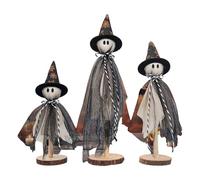 Süße Deko - Set di 3 pezzi per Halloween Skulptur | Rustikale Holzfiguren Deko Für Männer Und Frauen, Schreibtisch, Party, Urlaub, Zuhause, Kreative Für Halloween, Dekorative