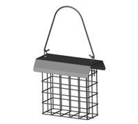 Suet Feeder for Outside Hanging, Large Metal Suet Bird Feeder with Removable Roof, Holds One 2-3 lb Seed Cake, Sturdy Cage for Woodpeckers, Finches, Wild Birds.