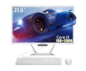 suevery PC All-in-One 21.5 AIO Desktop Computer Core I5, SSD 256G 16G RAM, HD Webcam, Wi-Fi6, 1080P Gaming All in One Display Business FHD da 22 pollici per Home Office con tastiera e mouse