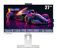 suevery PC desktop all-in-one da 27 pollici, display UHD 144Hz AIO per casa e ufficio, studenti e affari, Core i5-14400F (fino a 4,6 GHz), SSD da 1 TB, RTX 3050 6G, RAM DDR4 da 32 GB, WiFi 6, mouse e