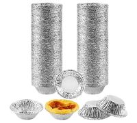 Suevut 200 Pezzi Pirottini Alluminio Stampi Crostatine Monoporzione Kit,7x2,5x4cm Stampo Formine per Crostatine All'uovo, Formine per Tortini, per Cupcakes, Pasticceria, Crostatine