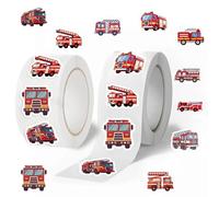 Suevut Set di 1000 adesivi per auto dei pompieri per bambini, Fire Truck, decorazione per laptop, bicicletta, moto, skateboard, bottiglie d'acqua, valigie e adesivi da parete