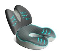 Suewidfay 2 in 1 Cuscino del sedile e set di cuscini di supporto lombare, grande dimensione ergonomica schiuma di memoria Cuscino, per sedia da ufficio, auto, sedia a rotelle, sedie da gioco