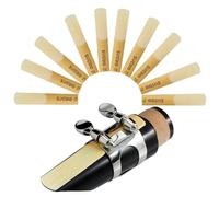 SUEWIO Confezione da 10 ance per clarinetto in Sib con scatola di plastica, durezza 1,5 ance per clarinetto, punta più sottile e taglio non limato, ance tradizionali per principianti e suonatori di