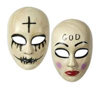 SUFANG Maschera Horror Di Halloween, 2 Pezzi The Purge Maschere God e Dio Cross Killer, Maschere Carnevale Horror,Maschera Spaventosa Cosplay,Adatto per costumi di ruolo di carnevale di Halloween