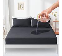 Sufdari Coprimaterasso Impermeabile Lenzuolo con Angoli 200x200cm, coprimaterasso Traspirante Protezione del Materasso Impermeabile Lenzuola con Angoli antiumidità -Antracite