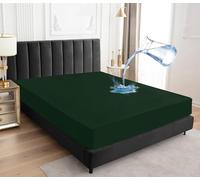 Sufdari Coprimaterasso impermeabile per letto singolo, 120x190 cm, con tasca profonda 30 cm, con elastico in gomma-verde