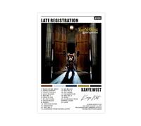 suffcind Poster musicale di Kanye con copertina dell'album West Late Registration, su tela, decorazione artistica da parete per soggiorno e camera da letto, senza cornice, stile 30 x 45 cm
