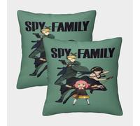 SUFFERBOW Spy X Family Federa Per Cuscino Set Di 2 Per Divano Giardino Cuscini Decorativi Anya Copricuscino Facile Da Pulire Copricuscino 50x50cm
