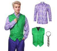 Suffolly Joker Costume per uomo (viola, XXL)