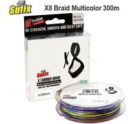 SUFIX X8 TRECCIATO MULTICOLOR 300 MT DIAM 0,235 MM 8 CARRIER PE 1.2 BRAID